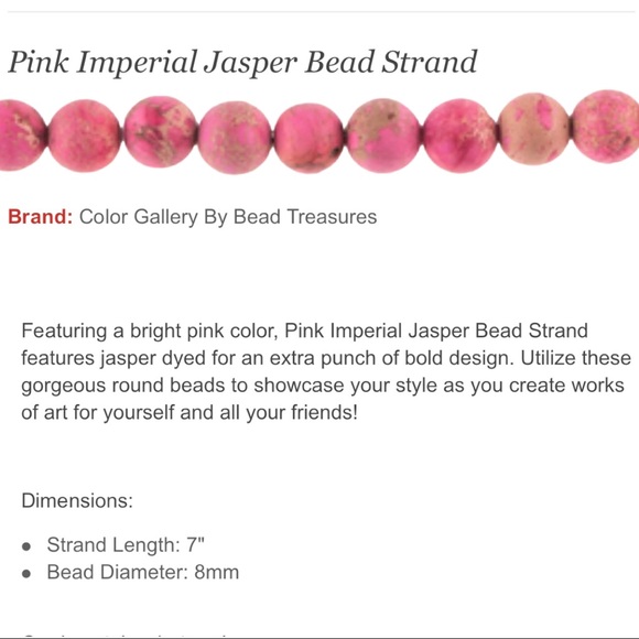 Green & silver carved bead & light pink imperial Jasper beaded bracelet NEW - Picture 6 of 6